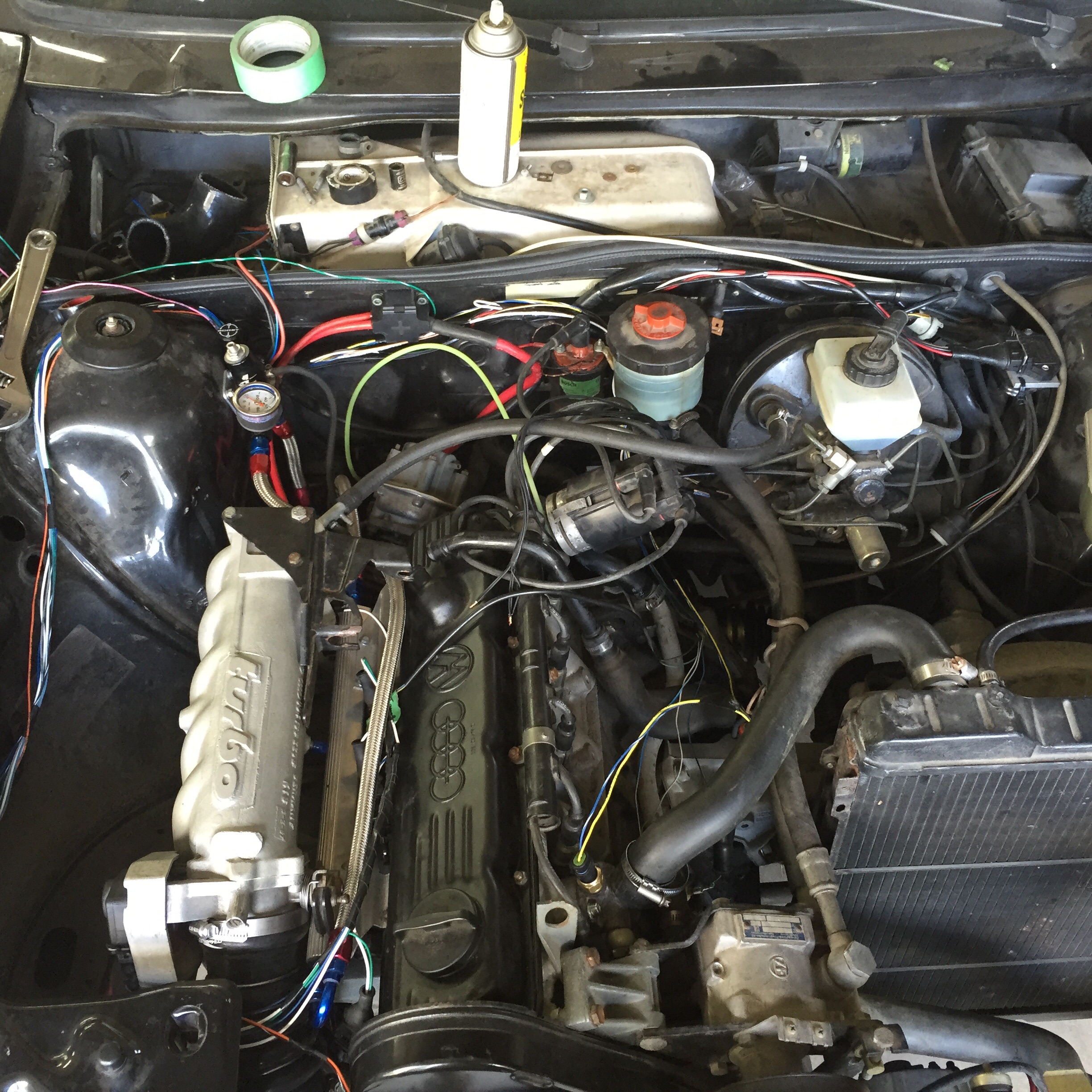 Still a mess.  I'll go back when it's running and wrap up the harness.