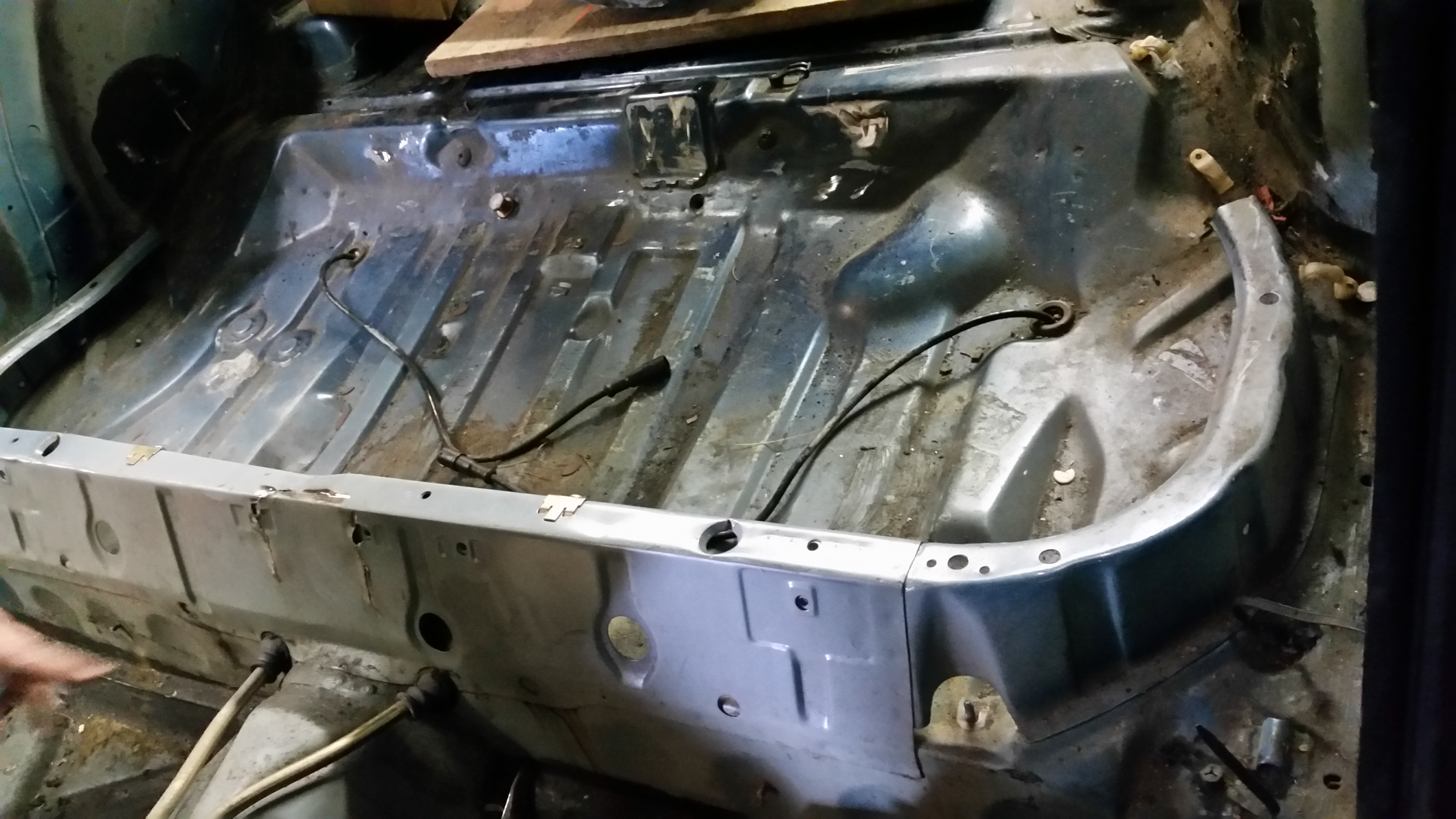 Rear seat bracing waiting  to be removed